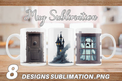 Mug Wrap Haunted Elements Sublimation artnoy 