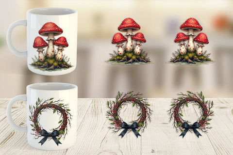 Mug Wrap Haunted Forest Gothic Christmas Sublimation artnoy 