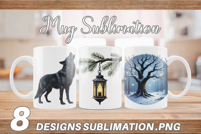 Mug Wrap Haunted Forest Gothic Christmas Sublimation artnoy 
