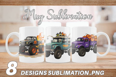 Mug Wrap Haunted Monster Truck Sublimation artnoy 