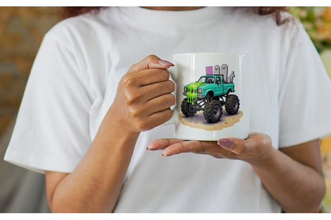 Mug Wrap Haunted Monster Truck Sublimation artnoy 