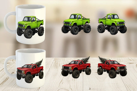 Mug Wrap Haunted Monster Truck Sublimation artnoy 