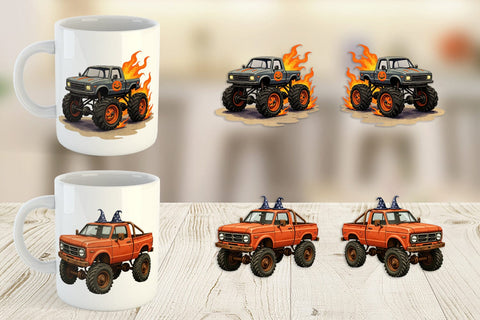 Mug Wrap Haunted Monster Truck Sublimation artnoy 