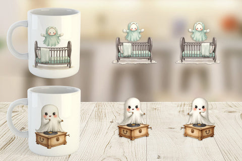 Mug Wrap Haunted Nursery Ghosts Sublimation artnoy 