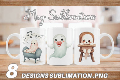 Mug Wrap Haunted Nursery Ghosts Sublimation artnoy 