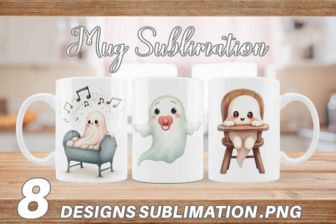 Mug Wrap Haunted Nursery Ghosts Sublimation artnoy 