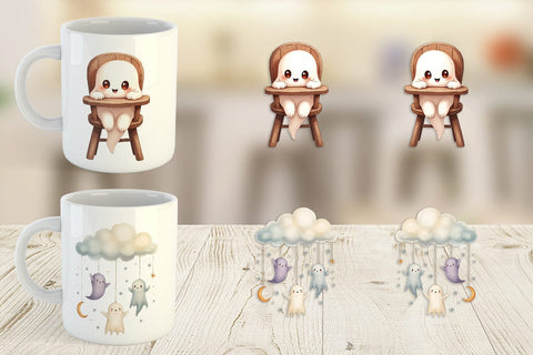 Mug Wrap Haunted Nursery Ghosts Sublimation artnoy 