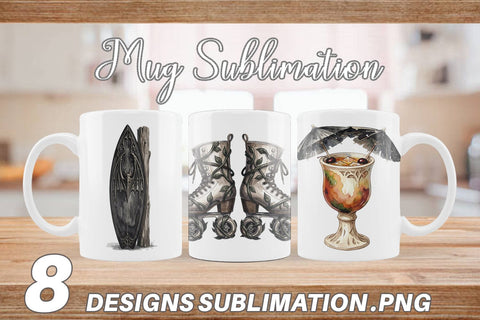 Mug Wrap Haunting Tropical Goth Vacation Sublimation artnoy 