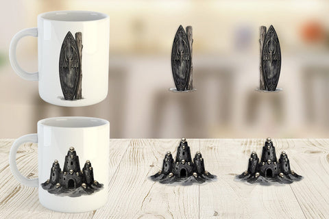 Mug Wrap Haunting Tropical Goth Vacation Sublimation artnoy 