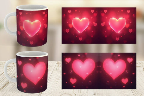 Mug Wrap Heart Bokeh Sublimation artnoy 