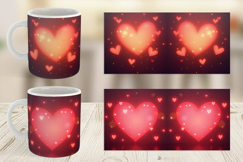 Mug Wrap Heart Bokeh Sublimation artnoy 