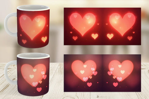 Mug Wrap Heart Bokeh Sublimation artnoy 
