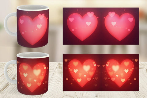 Mug Wrap Heart Bokeh Sublimation artnoy 