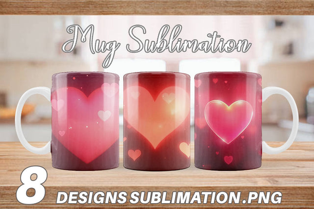 Mug Wrap Heart Bokeh Sublimation artnoy 