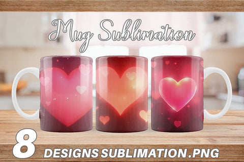 Mug Wrap Heart Bokeh Sublimation artnoy 