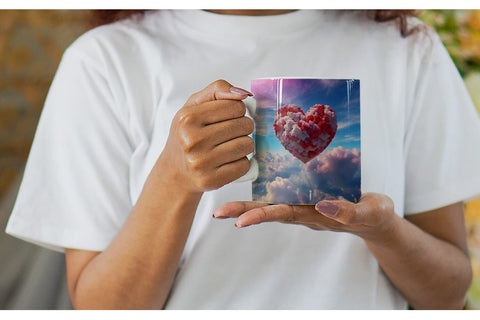 Mug Wrap Heart Clouds Sublimation artnoy 