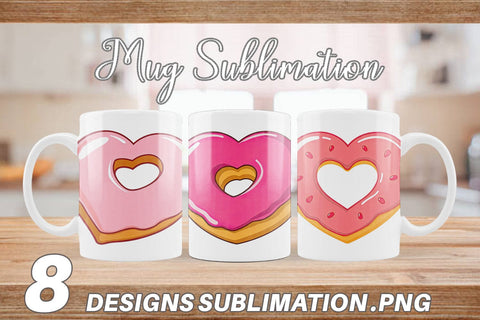 Mug Wrap Heart Donut Sublimation artnoy 