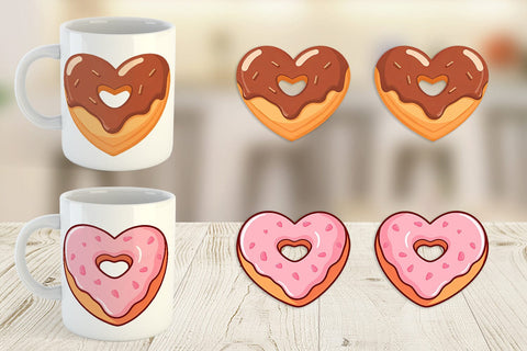 Mug Wrap Heart Donut Sublimation artnoy 