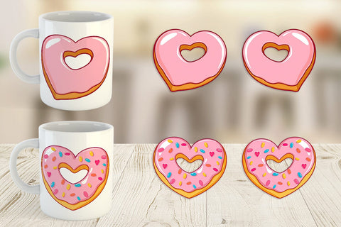 Mug Wrap Heart Donut Sublimation artnoy 
