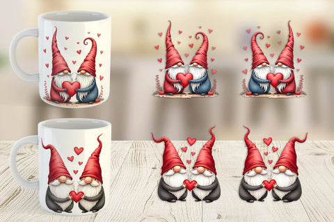 Mug Wrap Heart Gnome Sublimation artnoy 