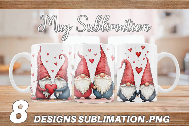 Mug Wrap Heart Gnome Sublimation artnoy 