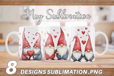 Mug Wrap Heart Gnome Sublimation artnoy 