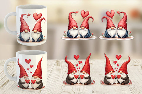 Mug Wrap Heart Gnome Sublimation artnoy 
