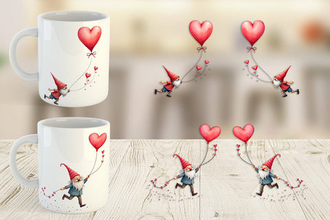 Mug Wrap Heart Kite Gnome Sublimation artnoy 