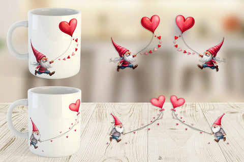 Mug Wrap Heart Kite Gnome Sublimation artnoy 