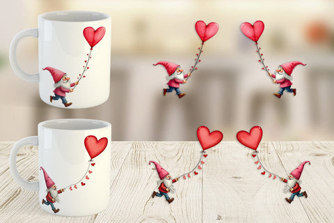 Mug Wrap Heart Kite Gnome Sublimation artnoy 