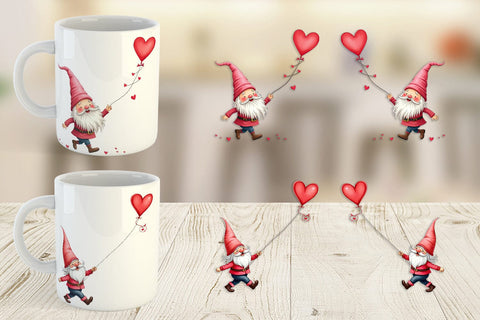 Mug Wrap Heart Kite Gnome Sublimation artnoy 
