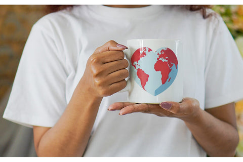 Mug Wrap Heart-Shaped Earth Sublimation artnoy 