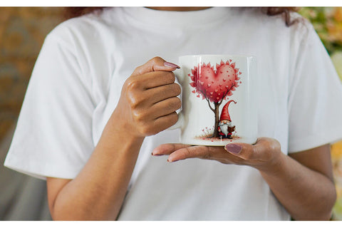 Mug Wrap Heart Tree Gnome Sublimation artnoy 