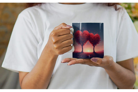Mug Wrap Heart Trees Sublimation artnoy 