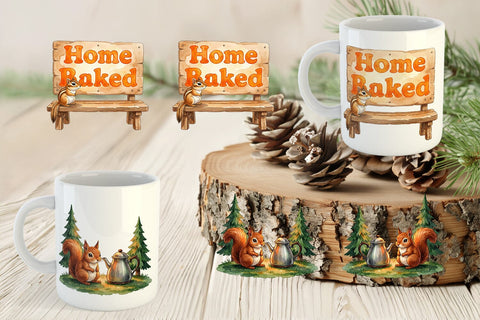 Mug Wrap Hearthfire Kitchen Animal Watercolor Sublimation artnoy 