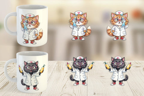 Mug Wrap Heatwave Feline Nurse Chaos Sublimation artnoy 