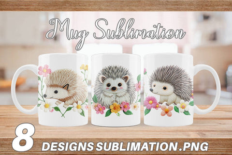 Mug Wrap Hedgehog Embroidery Sublimation artnoy 