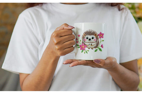 Mug Wrap Hedgehog Embroidery Sublimation artnoy 