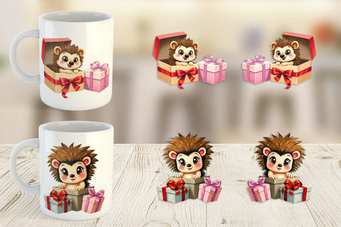 Mug Wrap Hedgehog Gift Sublimation artnoy 