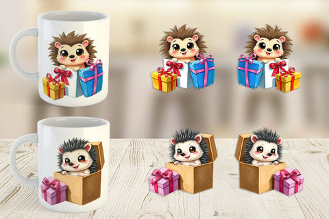 Mug Wrap Hedgehog Gift Sublimation artnoy 