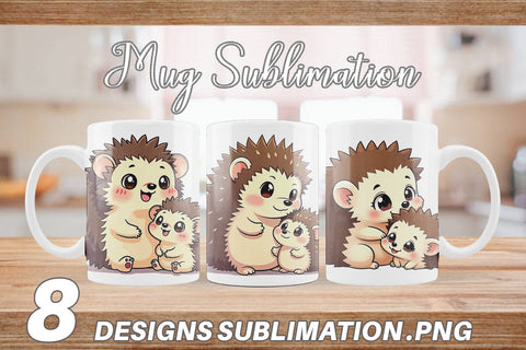 Mug Wrap Hedgehog Mother's Day Sublimation artnoy 