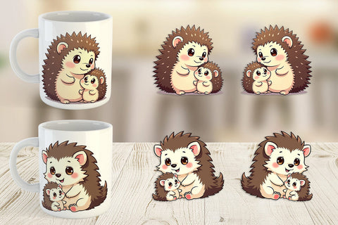 Mug Wrap Hedgehog Mother's Day Sublimation artnoy 