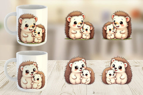 Mug Wrap Hedgehog Mother's Day Sublimation artnoy 