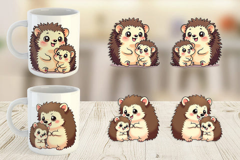 Mug Wrap Hedgehog Mother's Day Sublimation artnoy 