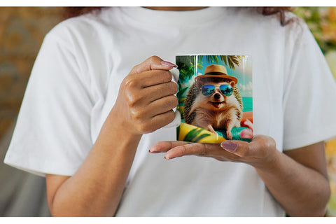 Mug Wrap Hedgehogs in Summer Sublimation artnoy 