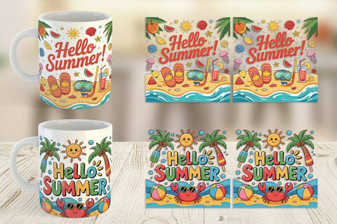 Mug Wrap Hello Summer Bundle Sublimation Sublimation artnoy 