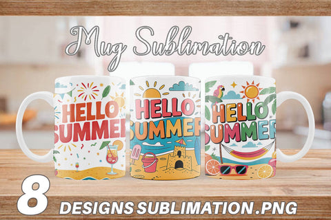 Mug Wrap Hello Summer Bundle Sublimation Sublimation artnoy 