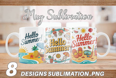 Mug Wrap Hello Summer Bundle Sublimation Sublimation artnoy 