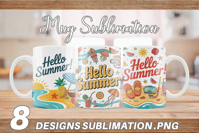 Mug Wrap Hello Summer Bundle Sublimation Sublimation artnoy 