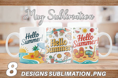Mug Wrap Hello Summer Bundle Sublimation Sublimation artnoy 